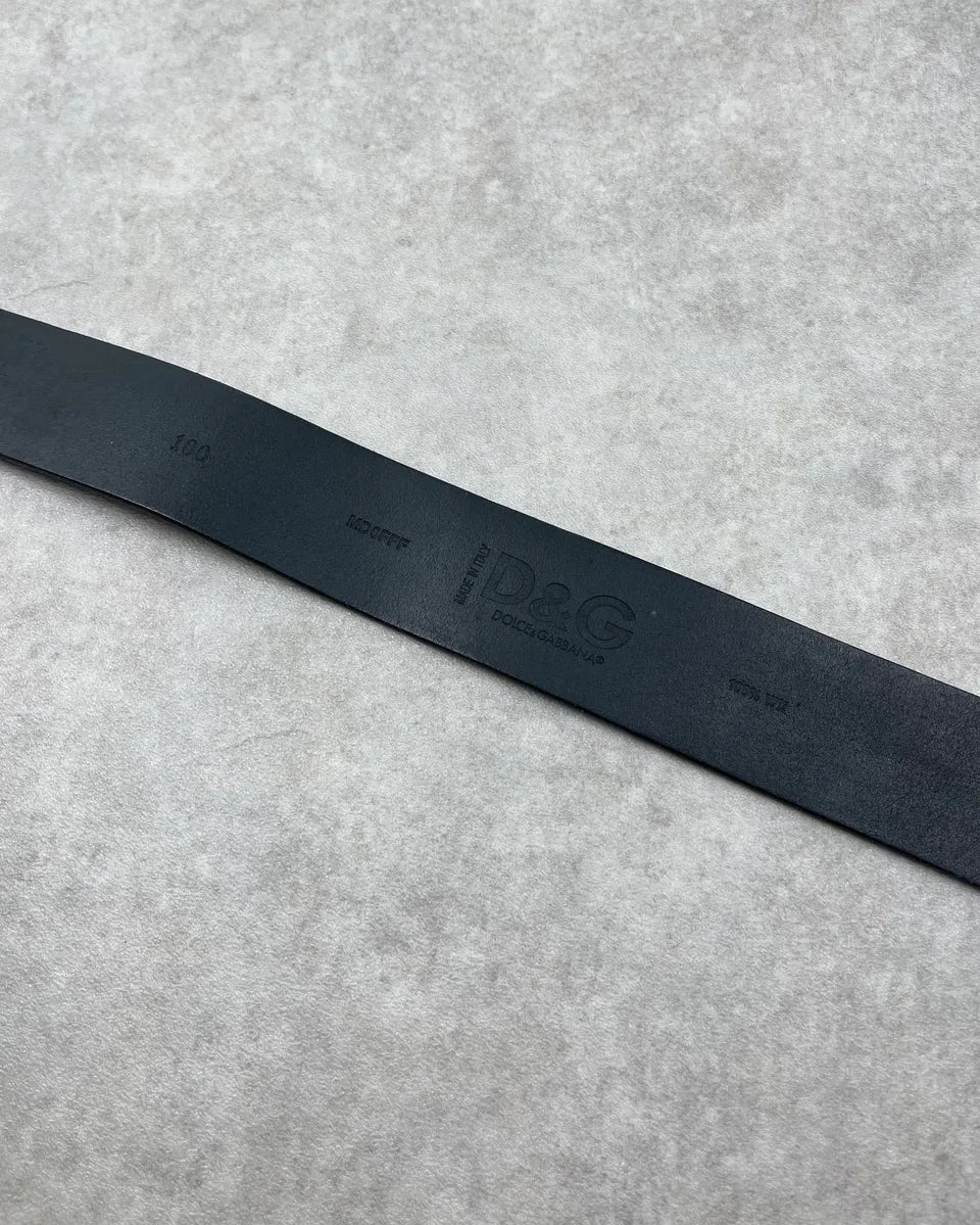 AW2005 Dolce & Gabbana Black Leather Buckle Belt zfHulQh 7