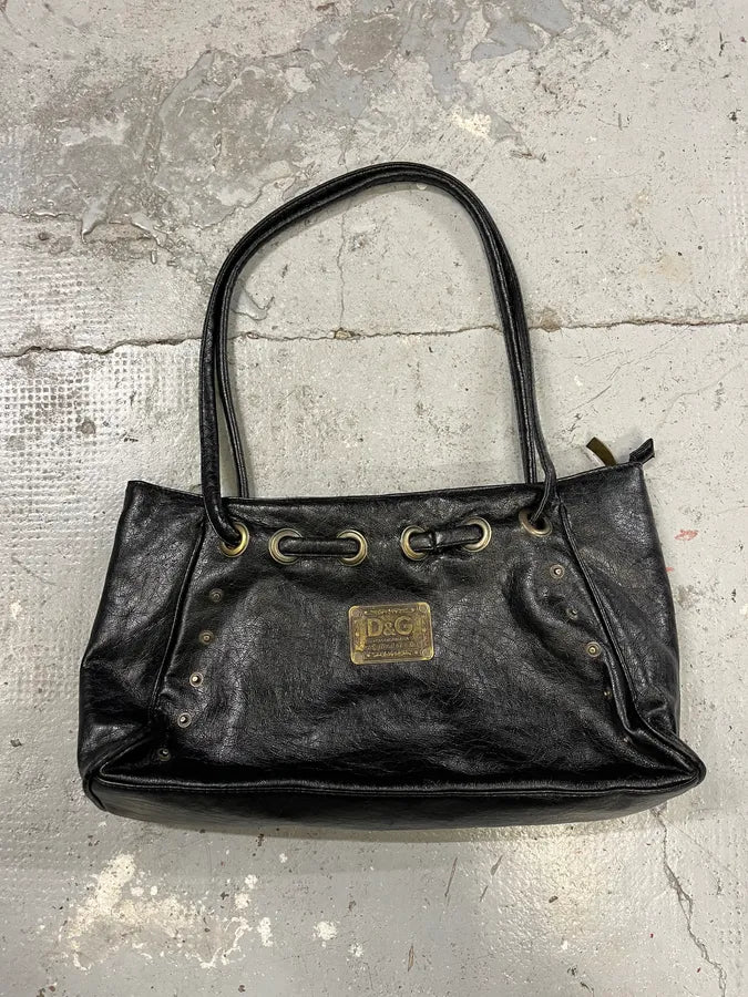 AW2005 Dolce & Gabbana Black Leather Handle Bag (OS) IlqhGvl 0