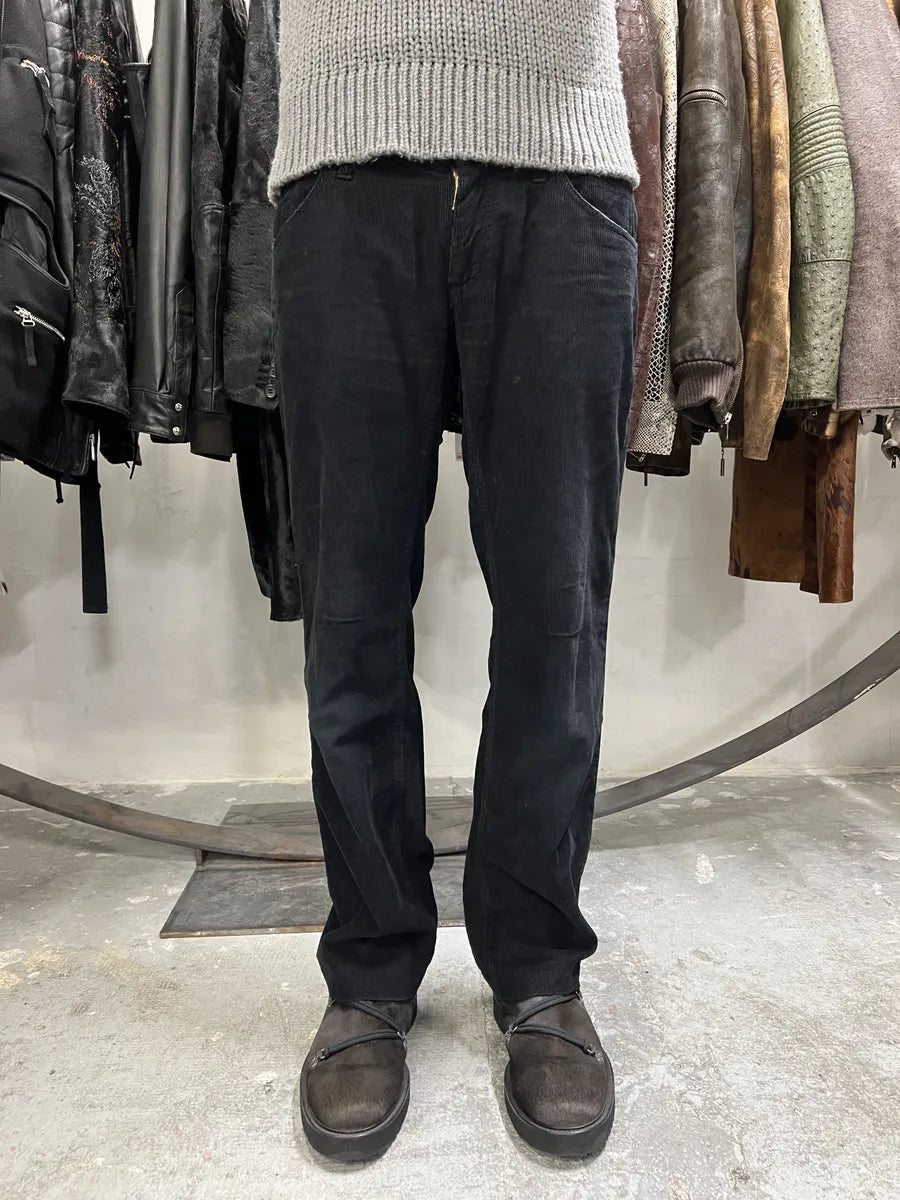 AW2005 Dolce & Gabbana Black Velvet Pants (L) 2