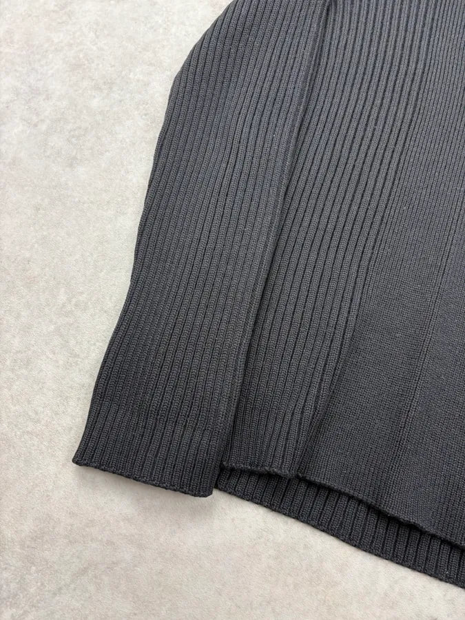 AW2005 Dolce & Gabbana Black Wool Ribbed Buckle Collar Sweater OCeoDeF 6
