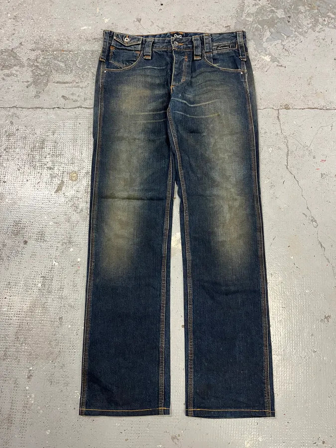 AW2005 Dolce & Gabbana Blue Faded Denim Jeans FYzSuSK 0