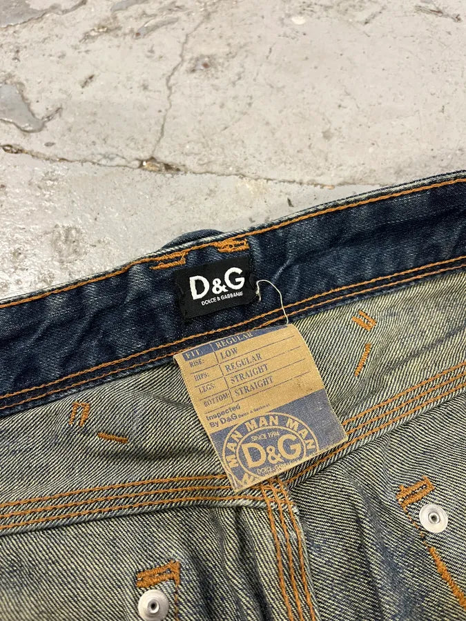 AW2005 Dolce & Gabbana Blue Faded Denim Jeans FYzSuSK 10