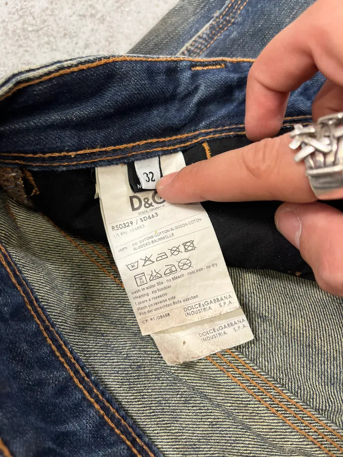 AW2005 Dolce & Gabbana Blue Faded Denim Jeans FYzSuSK 11