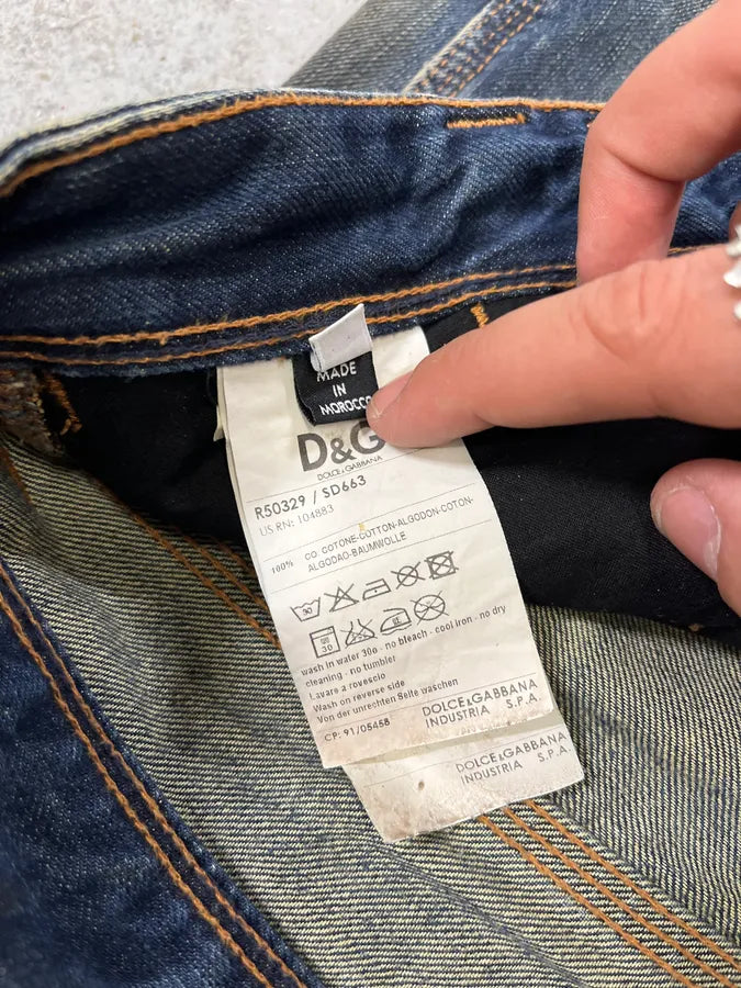 AW2005 Dolce & Gabbana Blue Faded Denim Jeans FYzSuSK 12