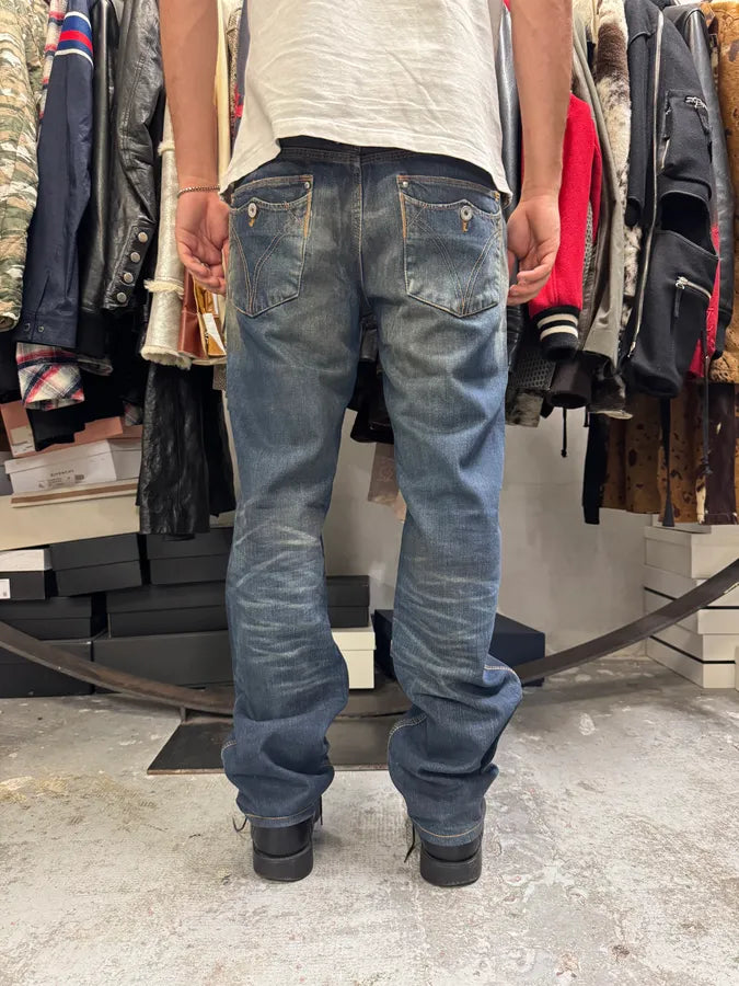 AW2005 Dolce & Gabbana Blue Faded Denim Jeans FYzSuSK 3