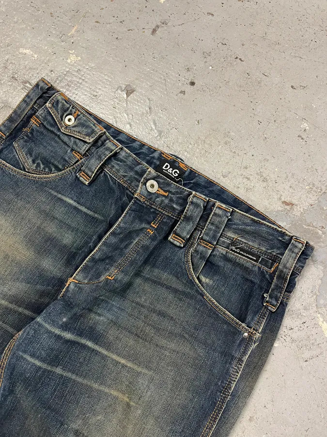 AW2005 Dolce & Gabbana Blue Faded Denim Jeans FYzSuSK 5