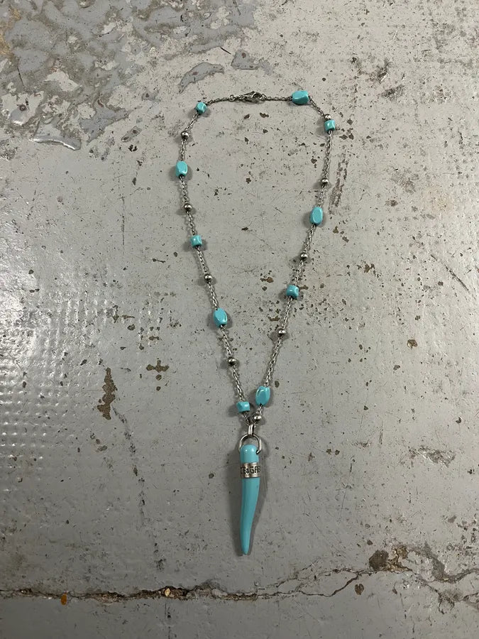 AW2005 Dolce & Gabbana Blue Tooth Pendant Necklace YRffrvI 0
