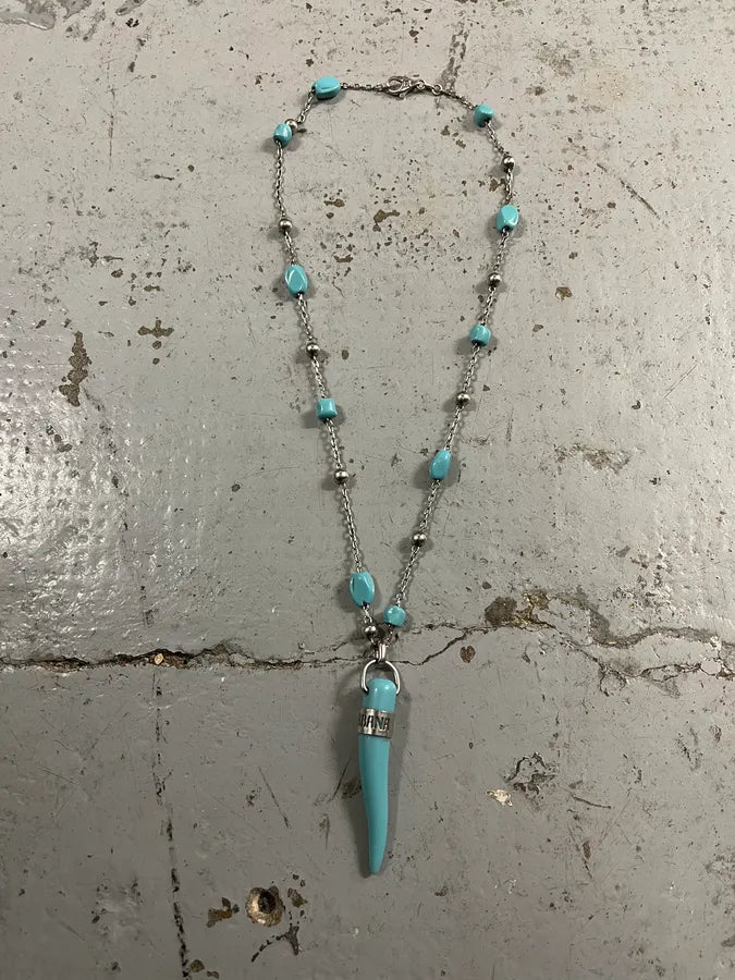 AW2005 Dolce & Gabbana Blue Tooth Pendant Necklace YRffrvI 5