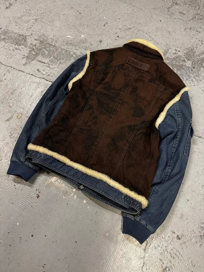 AW2005 Dolce & Gabbana Cowboy Denim Shearling Jacket ImYlIbX 5