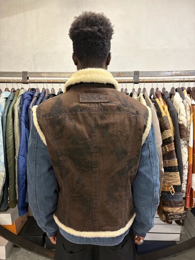 AW2005 Dolce & Gabbana Cowboy Denim Shearling Jacket ImYlIbX 4