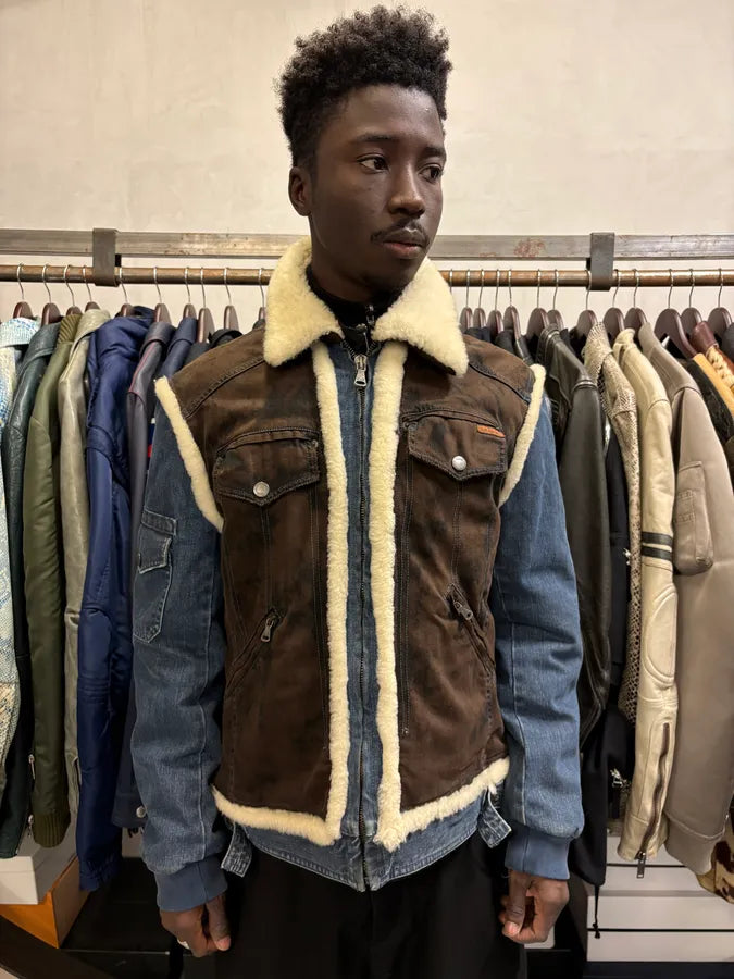 AW2005 Dolce & Gabbana Cowboy Denim Shearling Jacket ImYlIbX 1