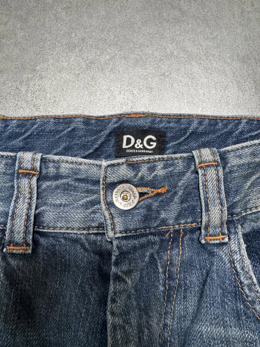 AW2005 Dolce & Gabbana Destroyed Cargo Denim Jeans MZwtSAE 4
