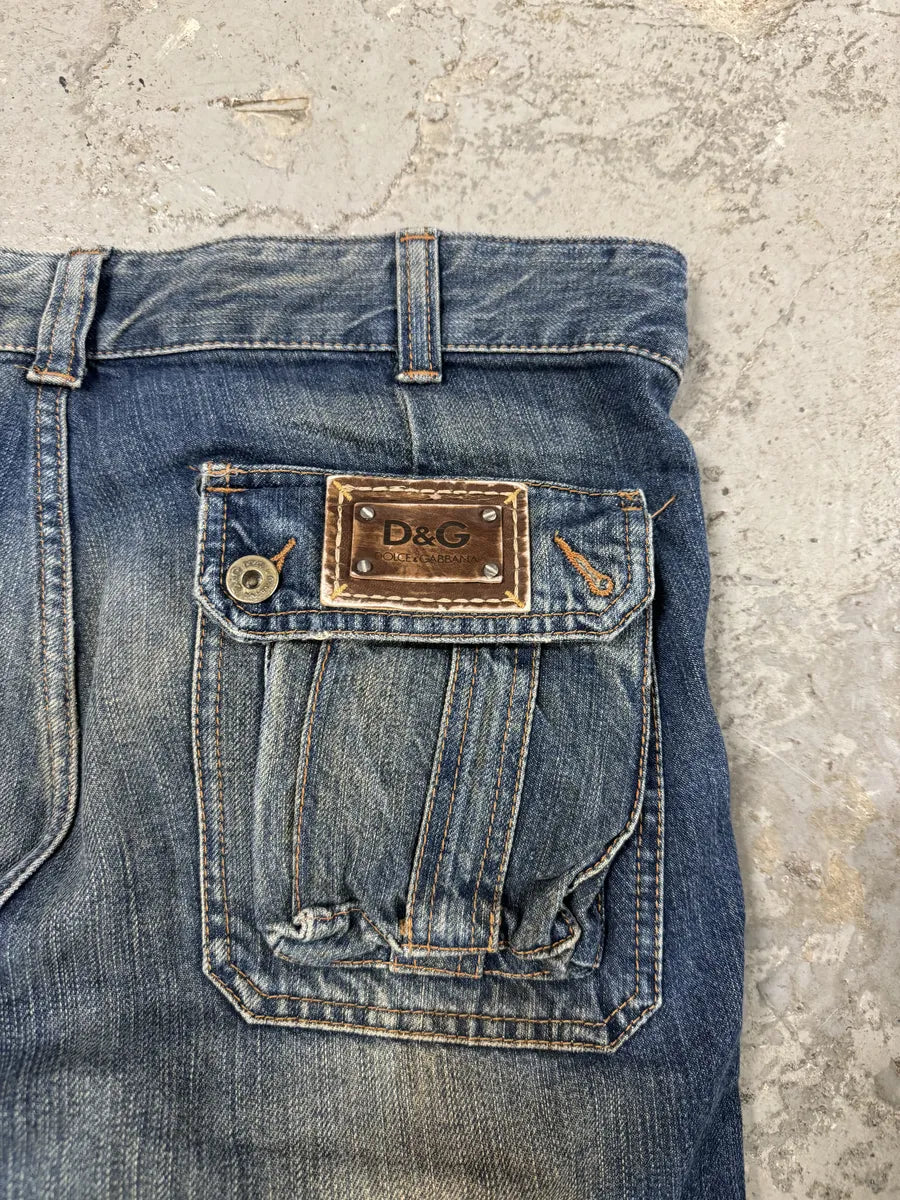 AW2005 Dolce & Gabbana Destroyed Cargo Denim Jeans xmRIvom 10