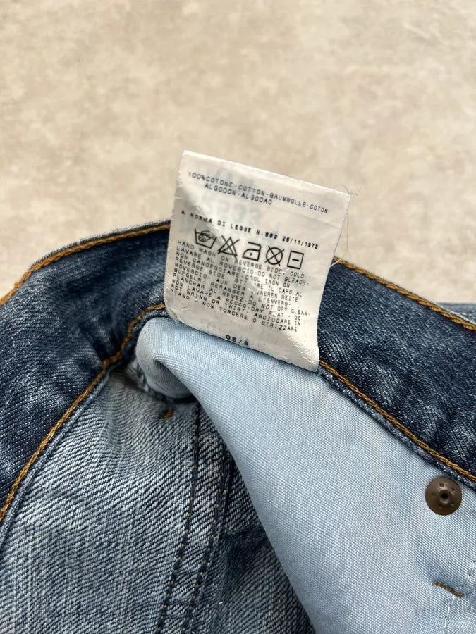 AW2005 Dolce & Gabbana Distressed Back Logo Blue Denim Jeans pHDwtXj 13