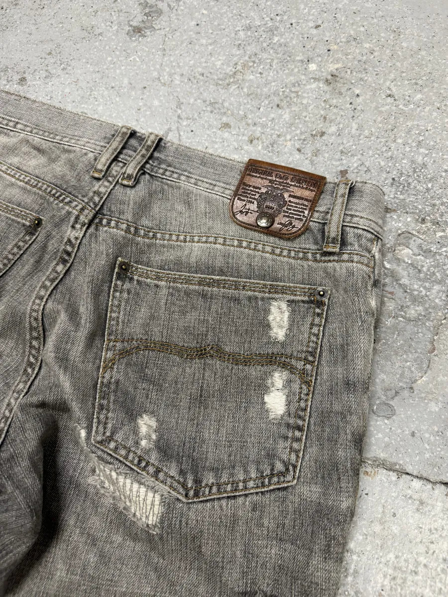 AW2005 Dolce & Gabbana Distressed Grey Denim Jeans XXjvyQJ 10