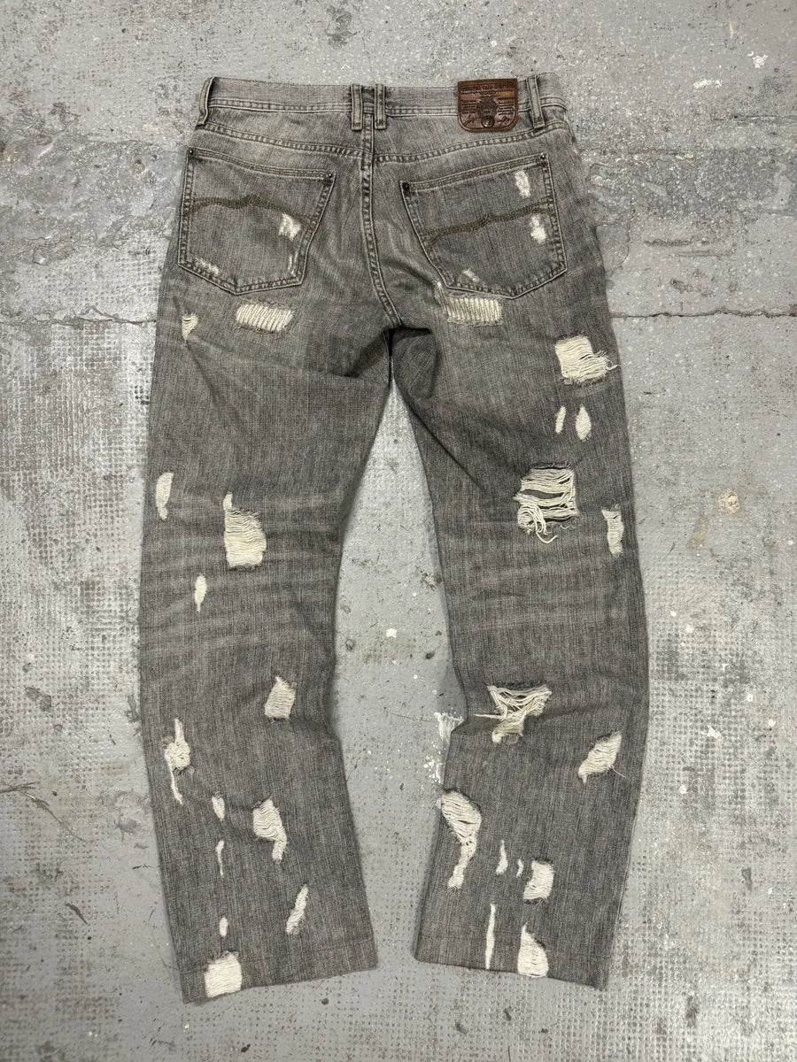 AW2005 Dolce & Gabbana Distressed Grey Denim Jeans XXjvyQJ 4