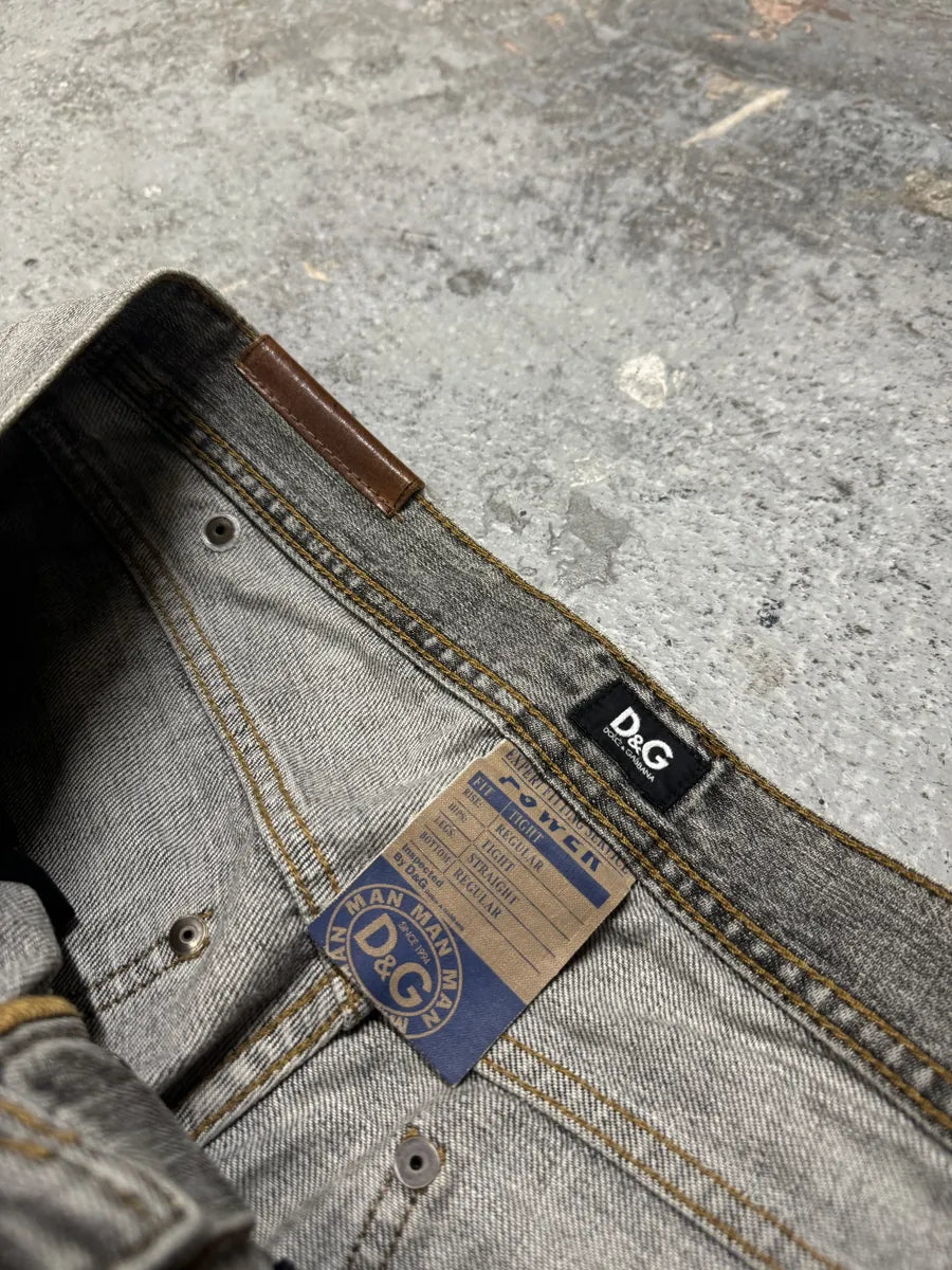 AW2005 Dolce & Gabbana Distressed Grey Denim Jeans XXjvyQJ 8