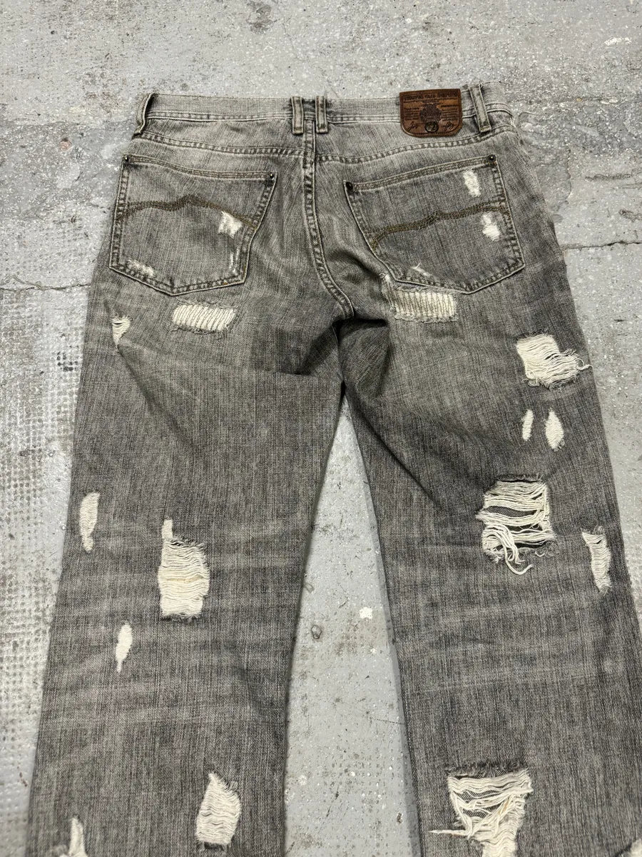 AW2005 Dolce & Gabbana Distressed Grey Denim Jeans XXjvyQJ 9