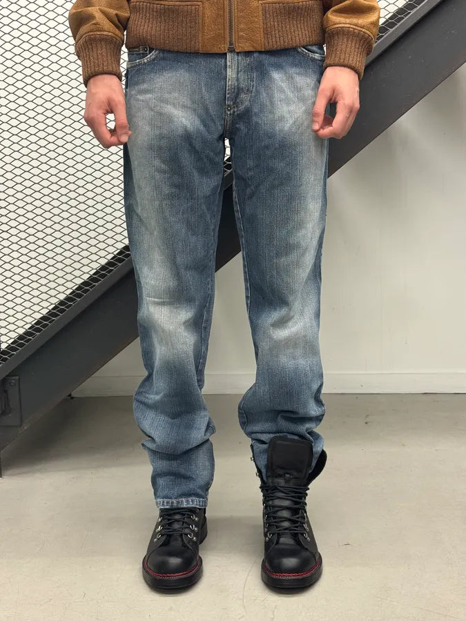AW2005 Dolce & Gabbana Faded Zip Pocket Light Blue Denim Jeans RRdePqU 0