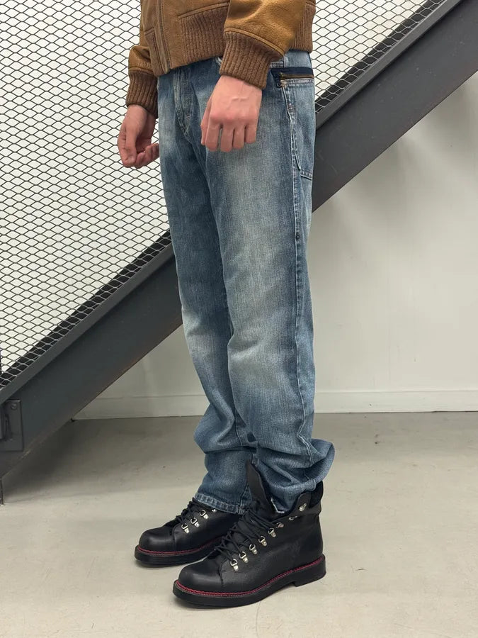 AW2005 Dolce & Gabbana Faded Zip Pocket Light Blue Denim Jeans RRdePqU 1