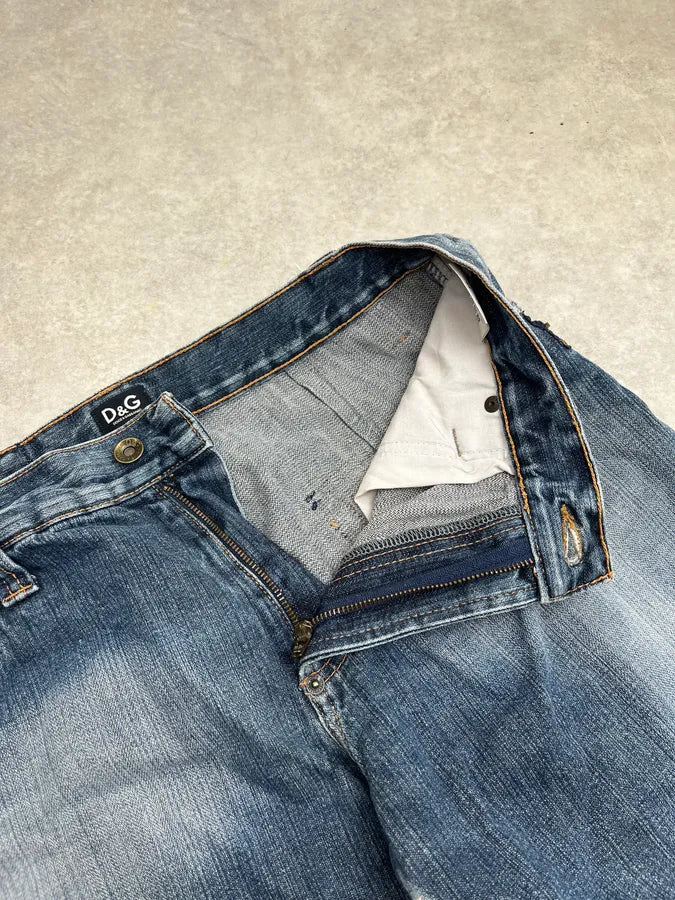 AW2005 Dolce & Gabbana Faded Zip Pocket Light Blue Denim Jeans RRdePqU 10