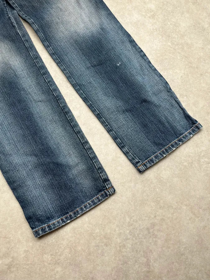 AW2005 Dolce & Gabbana Faded Zip Pocket Light Blue Denim Jeans RRdePqU 6