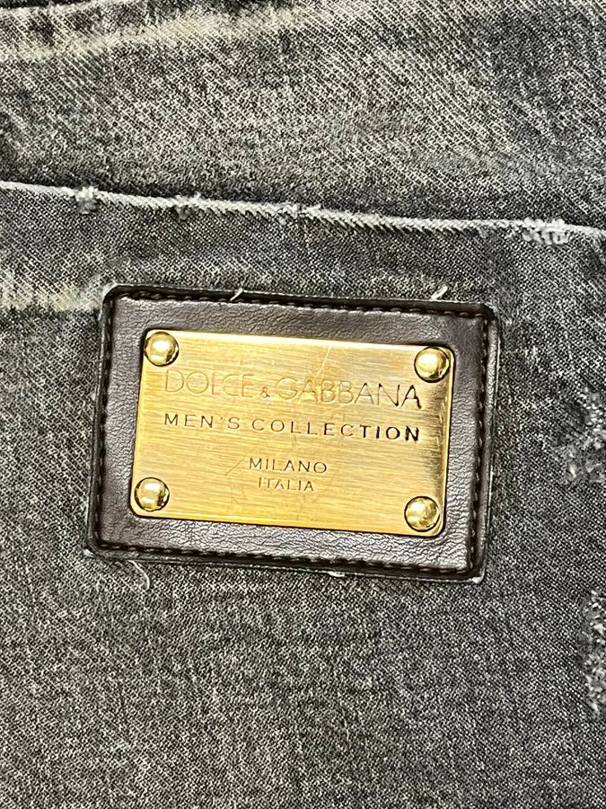 AW2005 Dolce & Gabbana Grey Faded Denim Straight Jeans VZGEukx 10