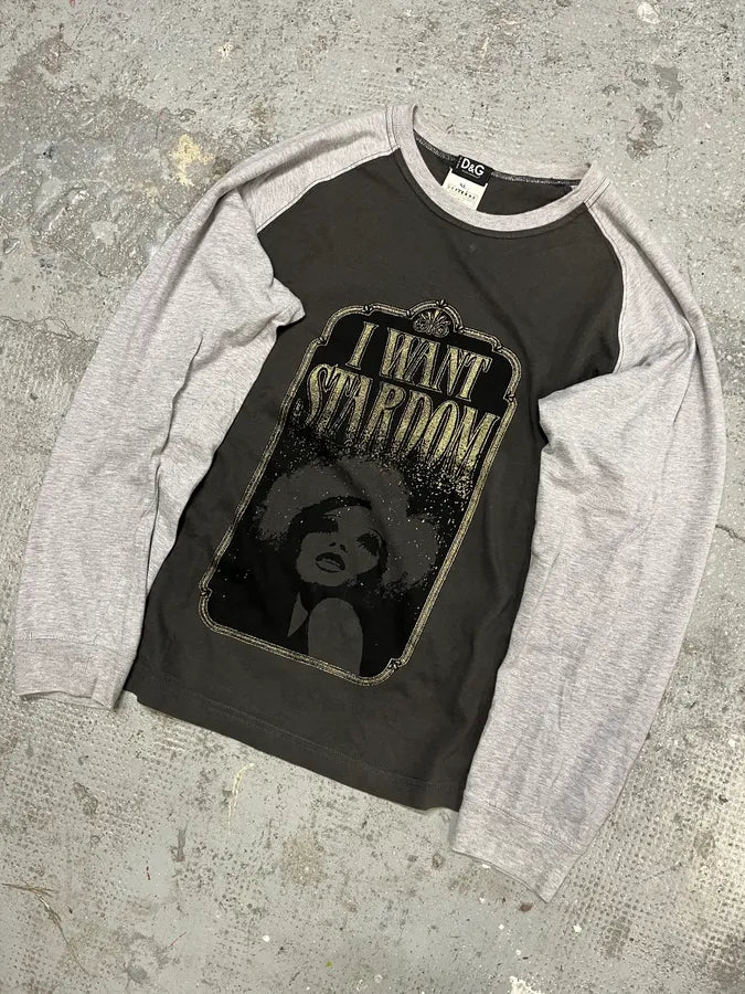 AW2005 Dolce & Gabbana Grey Star Longsleeves (S/M) xHPbdTp 4