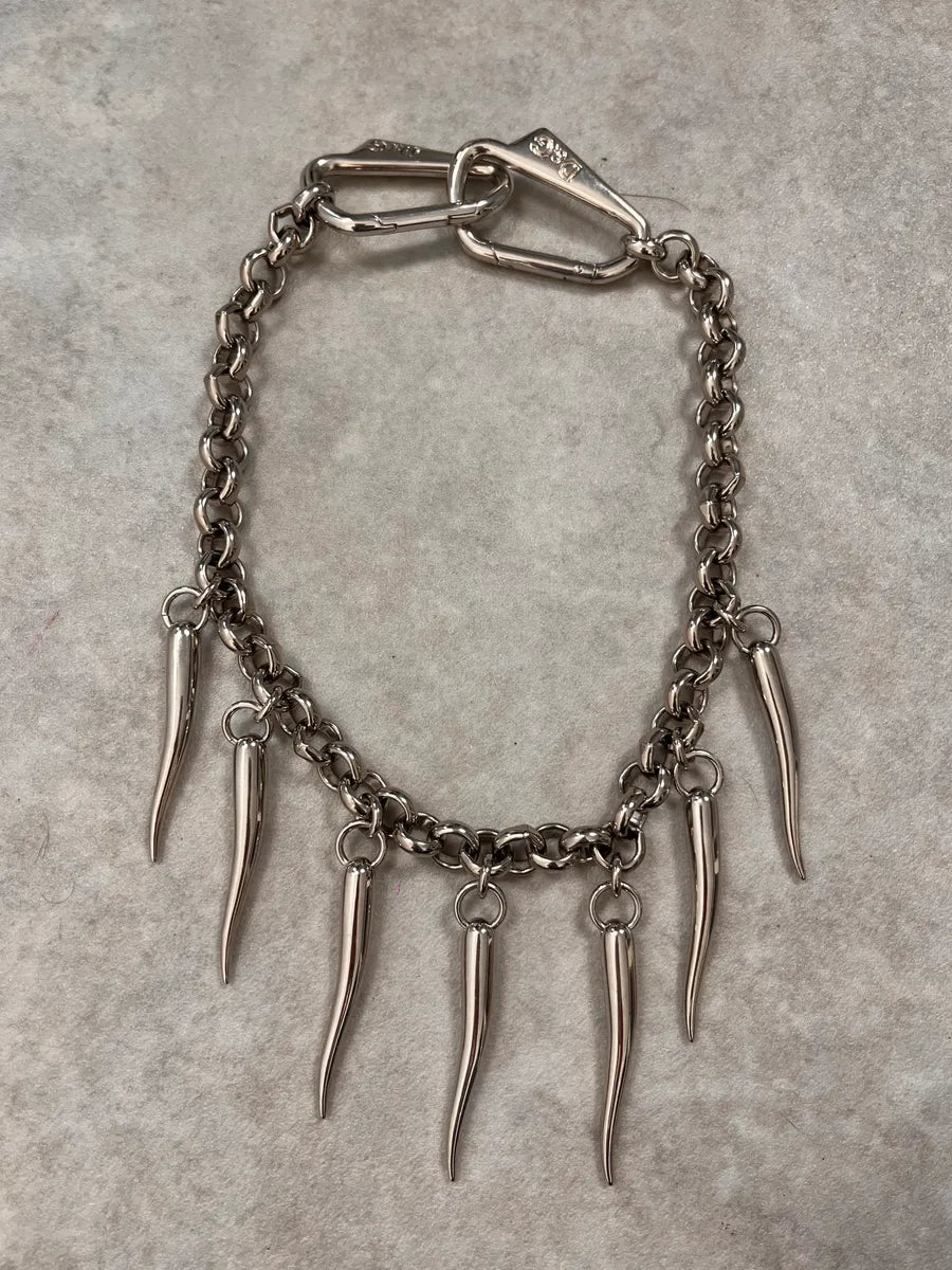 AW2005 Dolce & Gabbana Grey Steel Multi Teeth Avant-Garde Rock Chain JqDAbRX 0