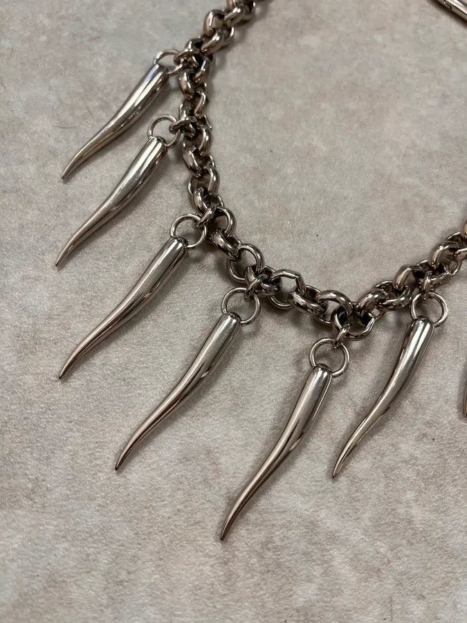 AW2005 Dolce & Gabbana Grey Steel Multi Teeth Avant-Garde Rock Chain JqDAbRX 2