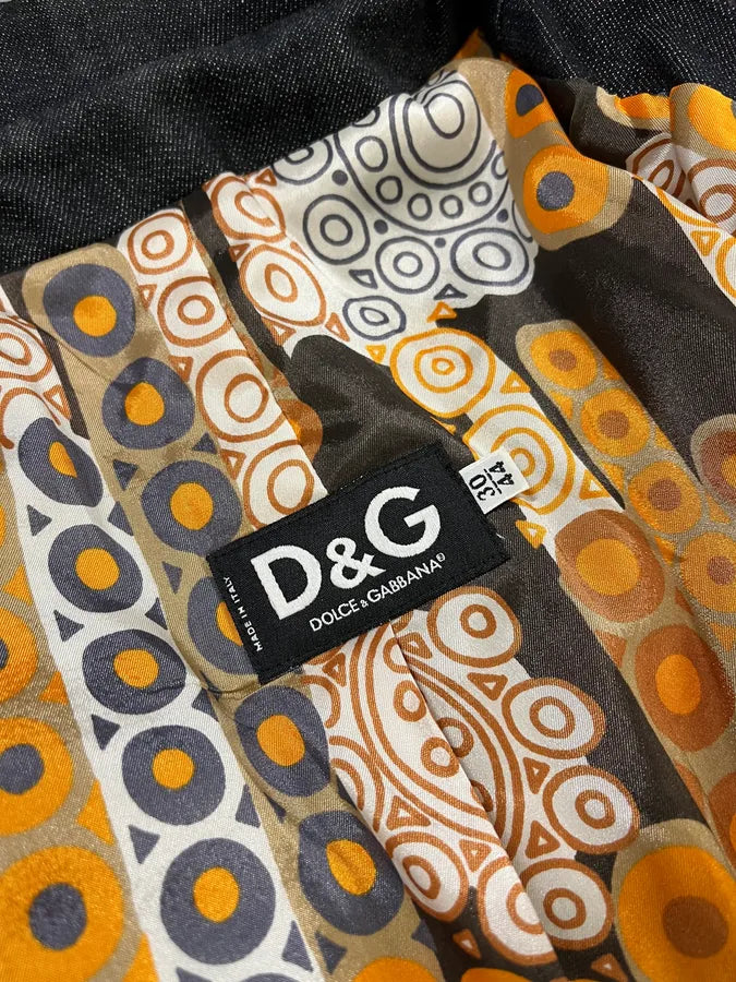 AW2005 Dolce & Gabbana Hybrid Wool & Denim Beige & Blue Long Coat OsieQLC 8