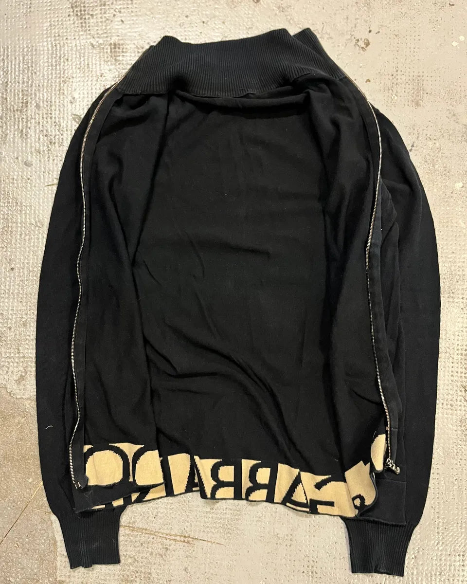 AW2005 Dolce & Gabbana Logo Black Zip Up Sweater iyDQqMK 8
