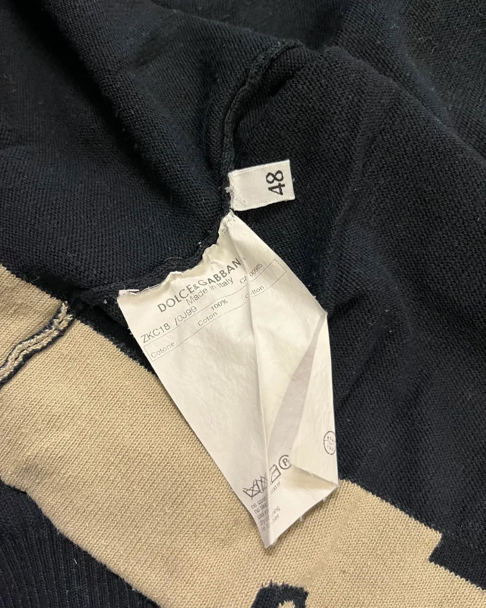 AW2005 Dolce & Gabbana Logo Black Zip Up Sweater iyDQqMK 9