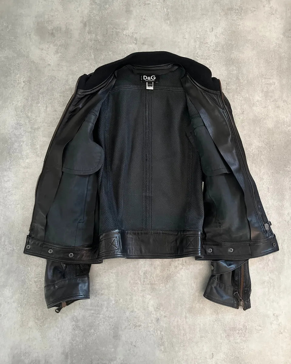 SS2005 Dolce & Gabbana Milano Commando Leather Jacket ZSdwuox 2