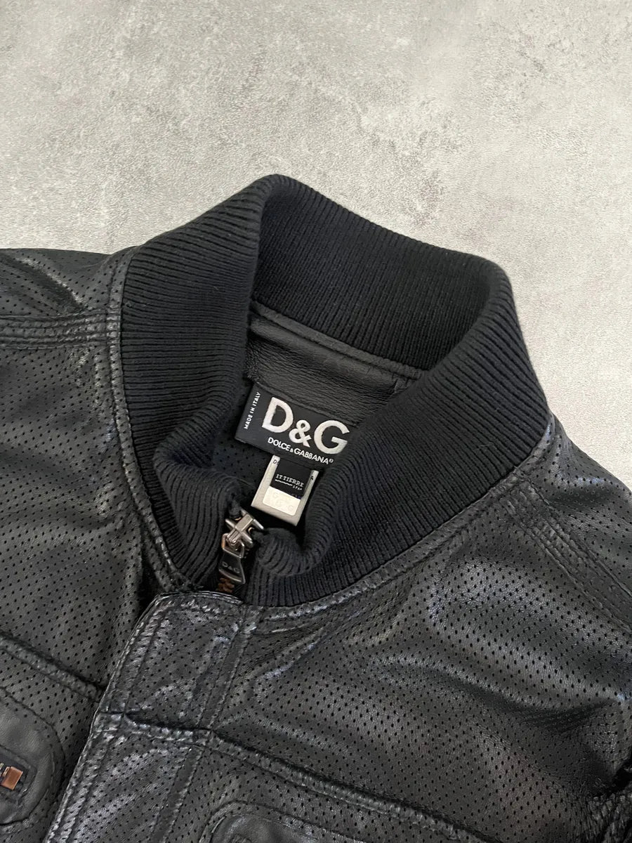 SS2005 Dolce & Gabbana Milano Commando Leather Jacket ZSdwuox 3