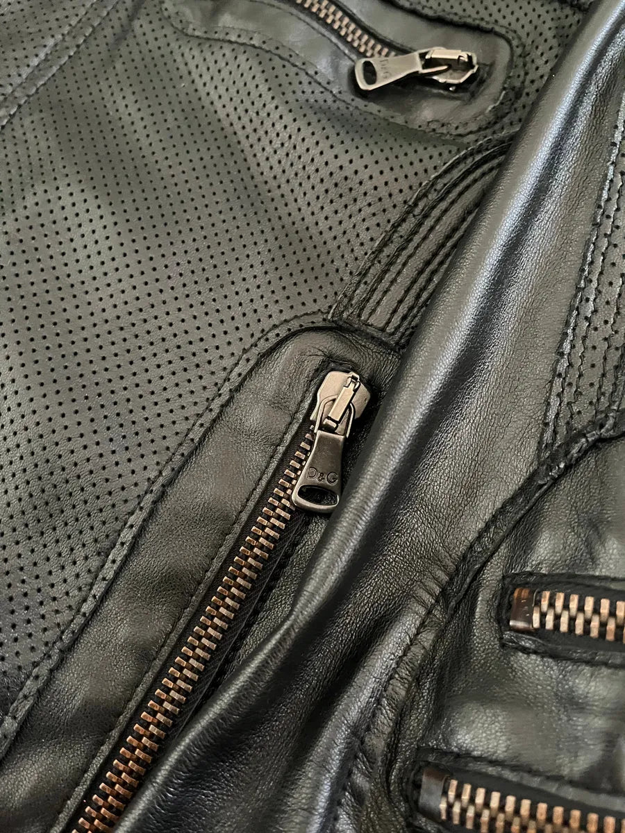 SS2005 Dolce & Gabbana Milano Commando Leather Jacket ZSdwuox 5