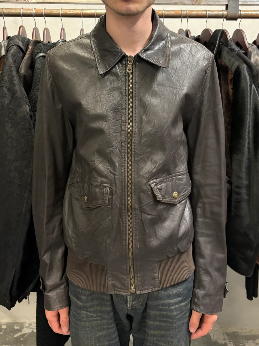 AW2005 Dolce & Gabbana Obscure Premium Lamb Leather Jacket VhhZyjP 1