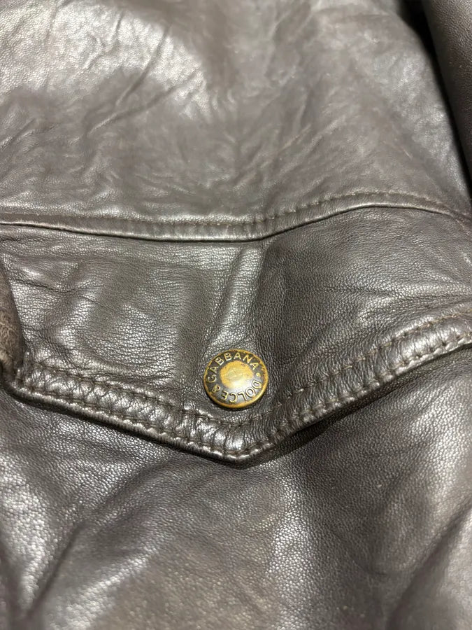 AW2005 Dolce & Gabbana Obscure Premium Lamb Leather Jacket VhhZyjP 7