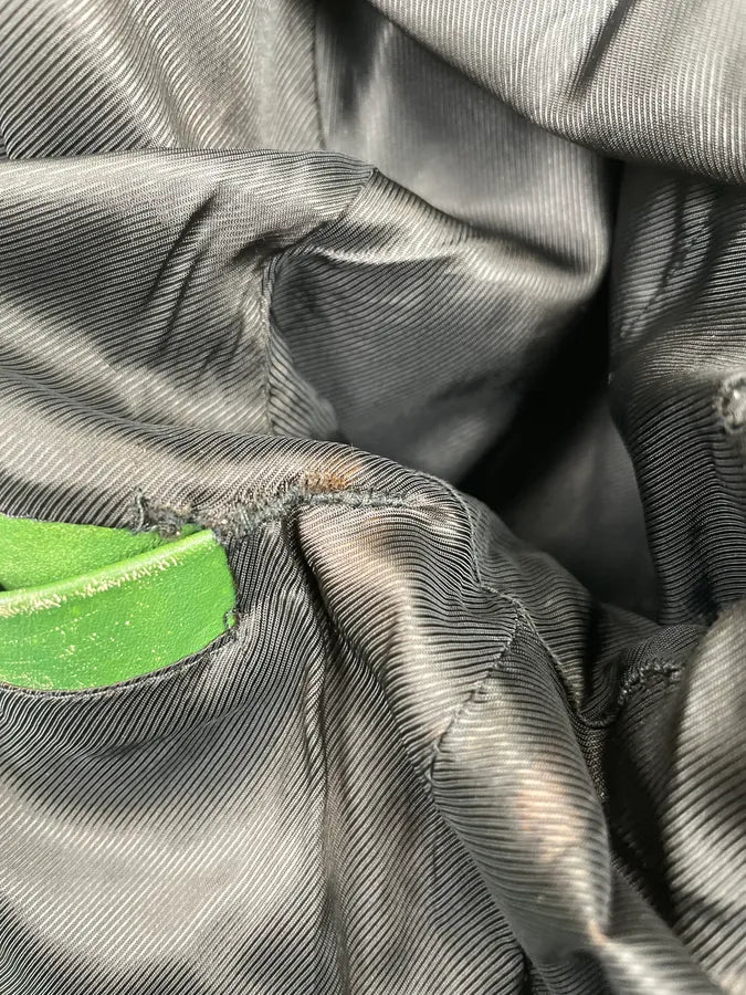 AW2005 Dolce & Gabbana Olive Leather Striped Biker Leather Jacket XOaGYFj 16