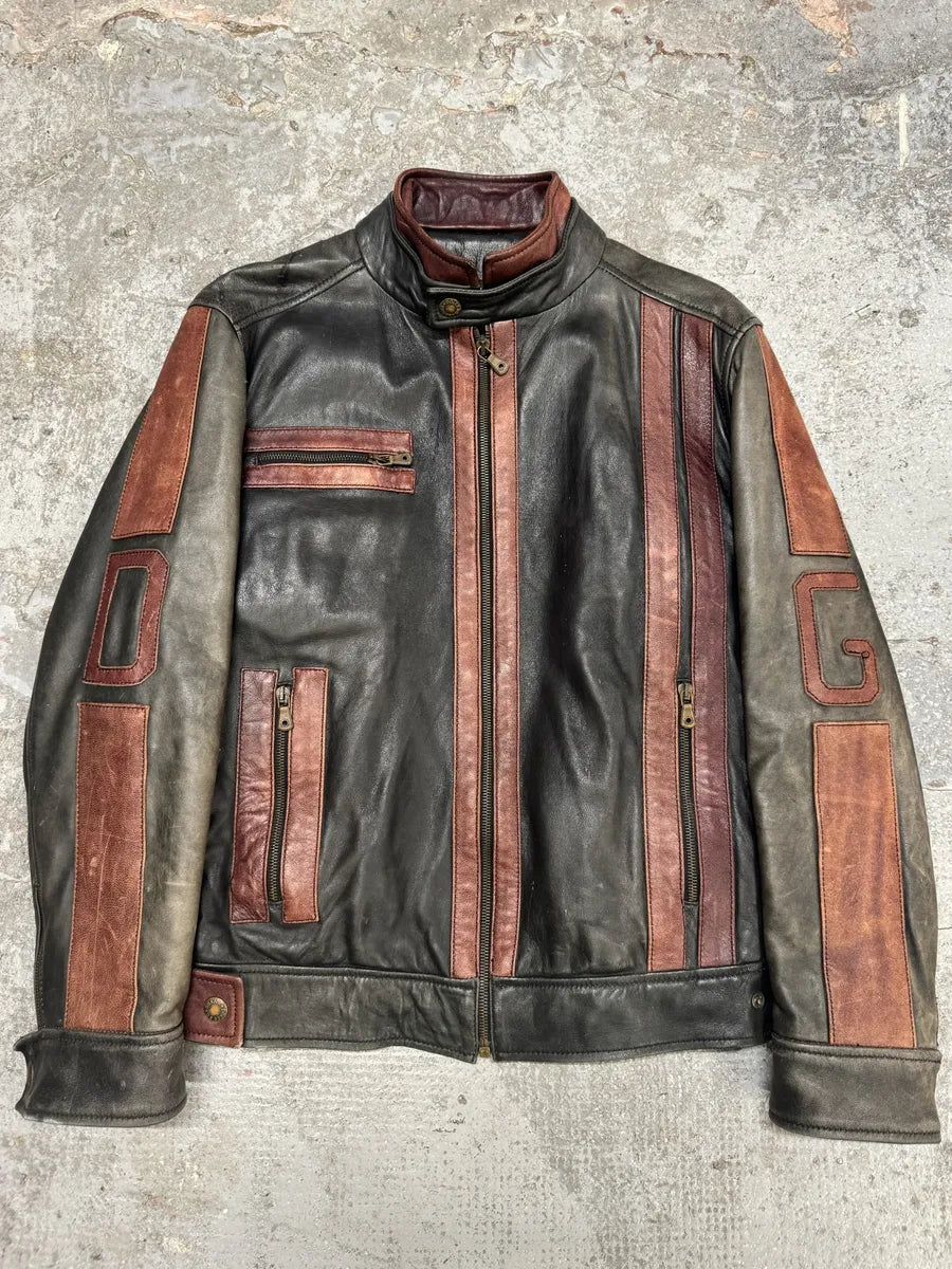 AW2005 Dolce & Gabbana Pro Biker Leather Jacket (S) SJRIyKB 0