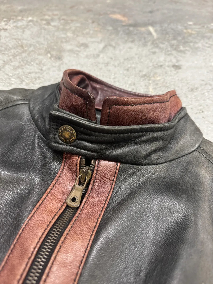 AW2005 Dolce & Gabbana Pro Biker Leather Jacket (S) SJRIyKB 6