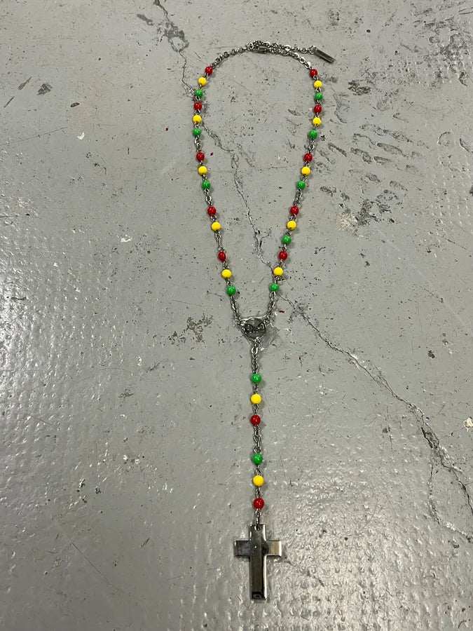 AW2005 Dolce & Gabbana Rasta Rosary Cross Necklace SZQGPto 5