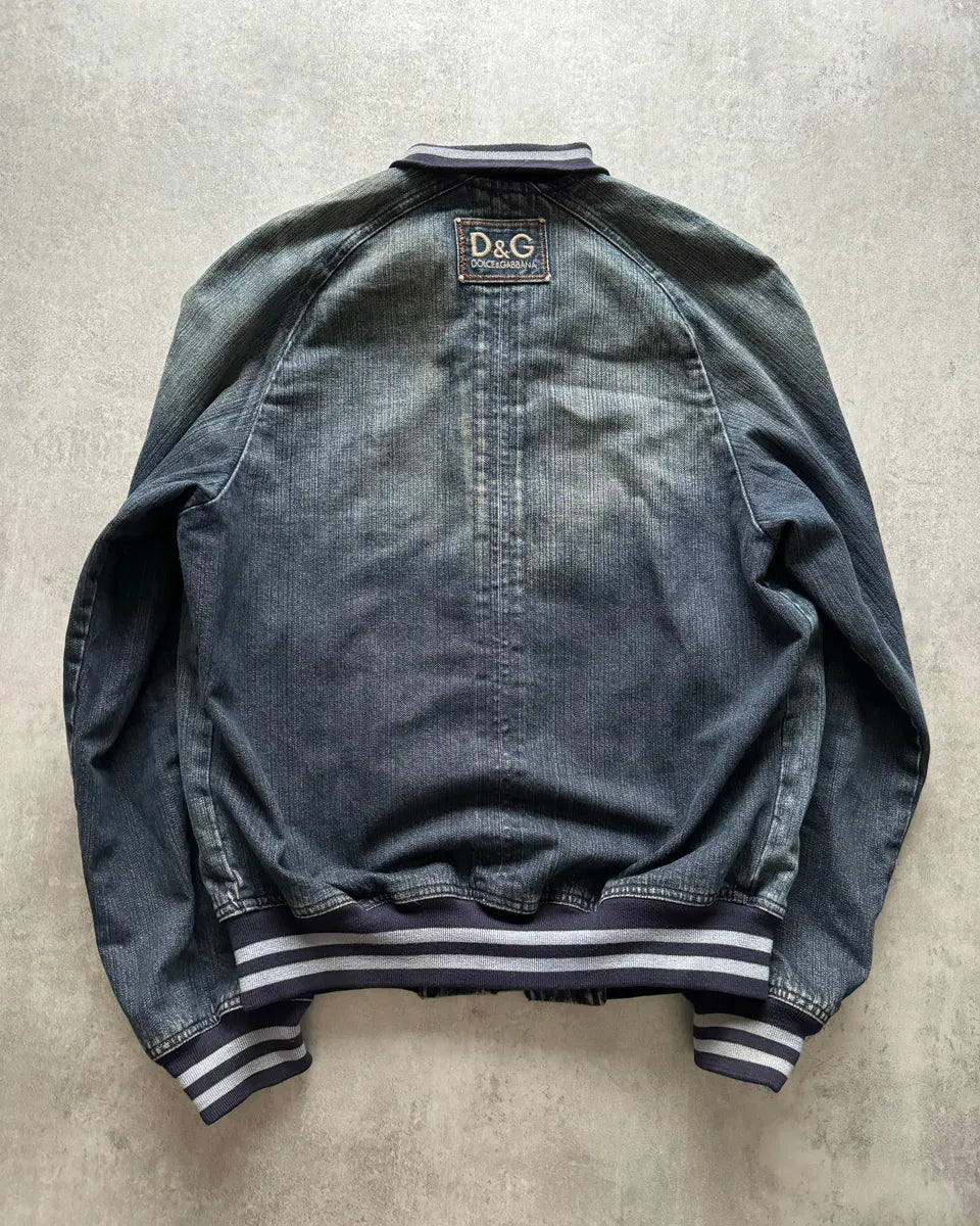 AW2005 Dolce & Gabbana Rock Blue Distressed Denim Jacket CXZwPFF 2