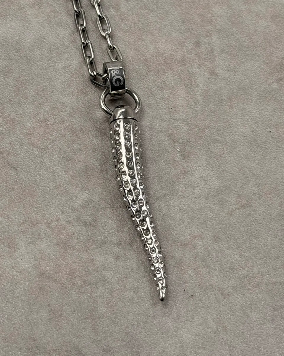 AW2005 Dolce & Gabbana Silver Metal Studded Spike Necklace rJPOFtb 2