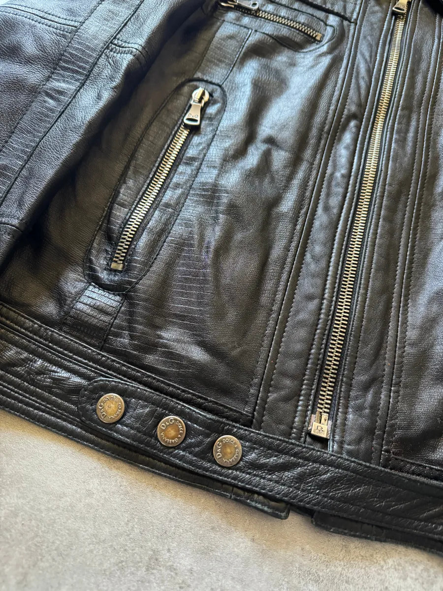 AW2005 Dolce & Gabbana Structured Biker Jacket mMWyXkS 4