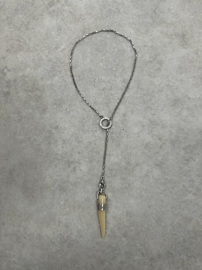 AW2005 Dolce & Gabbana White Tooth Necklace amQSImS 0