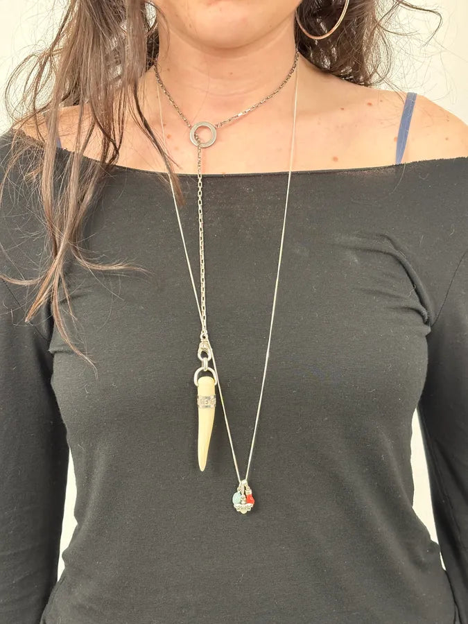 AW2005 Dolce & Gabbana White Tooth Necklace amQSImS 1