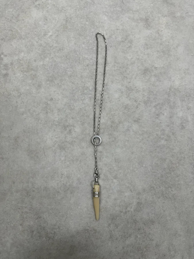 AW2005 Dolce & Gabbana White Tooth Necklace amQSImS 2