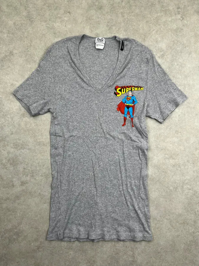 AW2005 Dolce & Gabbana Superman Grey T-Shirt CLvcslg 0