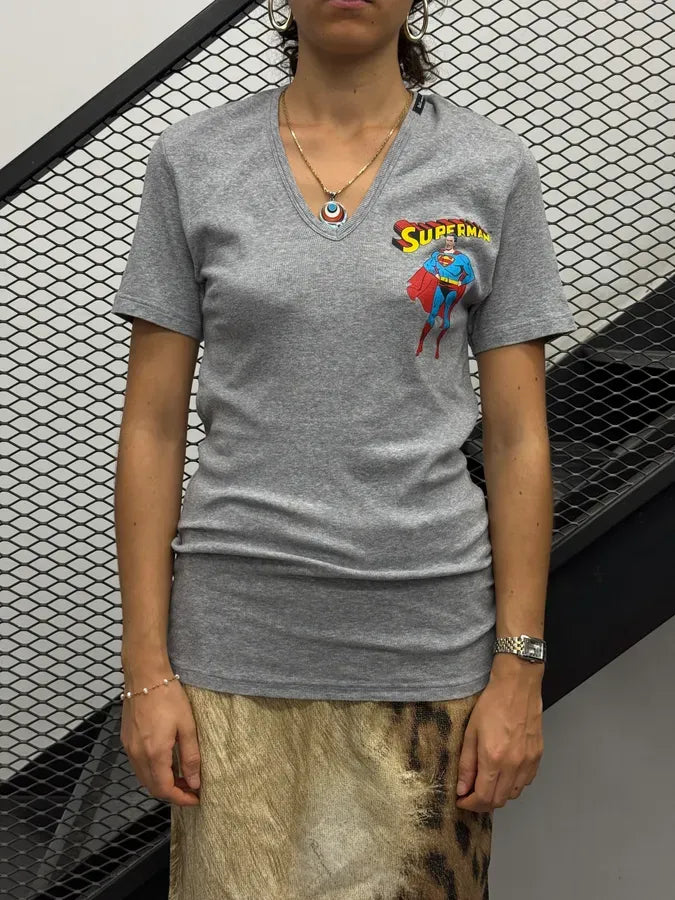 AW2005 Dolce & Gabbana Superman Grey T-Shirt CLvcslg 1